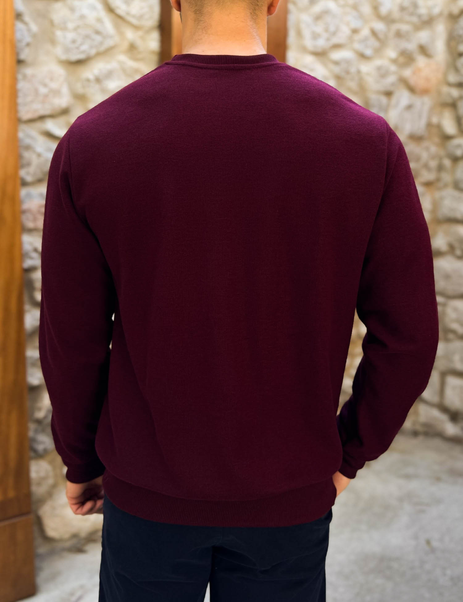 Everbest Ανδρική μπορντό μακρυμάνικη ριπ μπλούζα Plus Size 261030B φωτογραφία